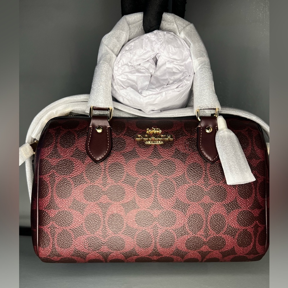 Coach Rowan Satchel Bag In Signature Canvas - Picture 10 of 12